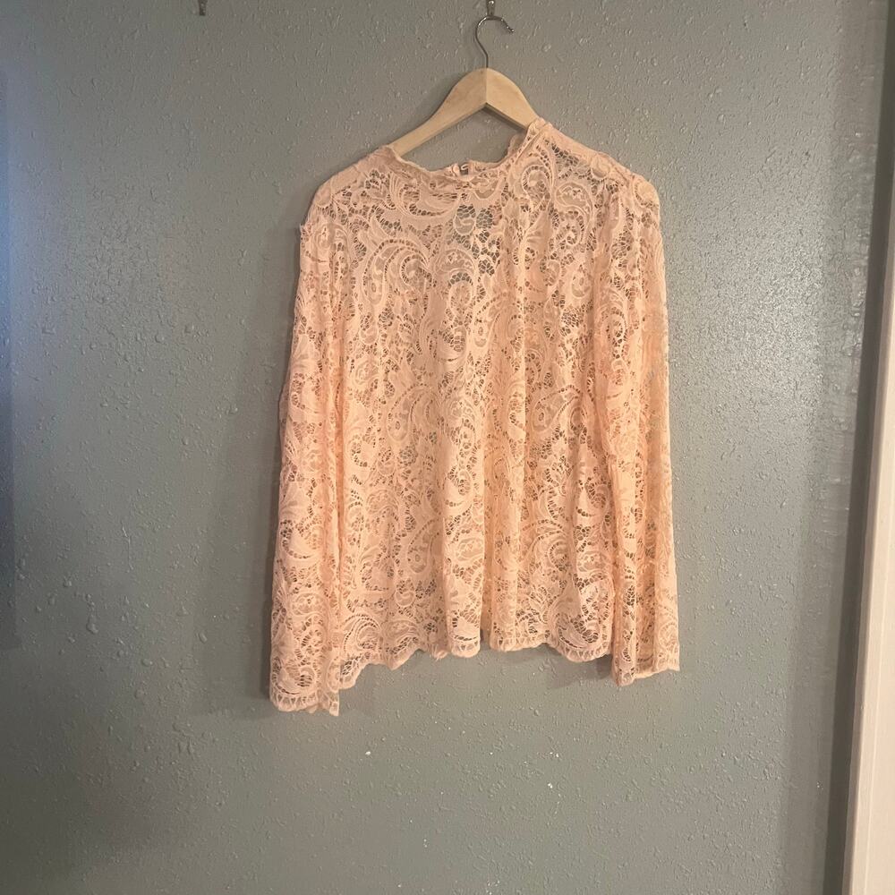 Cato women’s pink xl lace over shirt Y2K workwear fairy boho wedding party